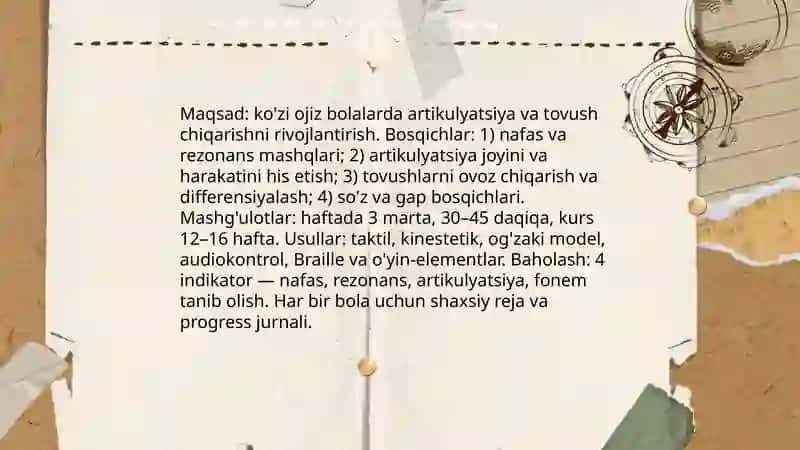 Logopediya mashgulotidan DTT va dastur 4