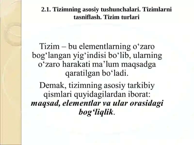 Tizim nima? 4