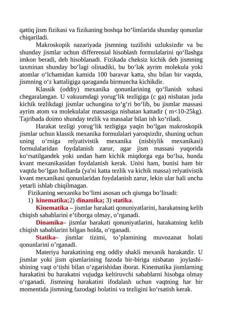 Fizika fanidan test savollari 4
