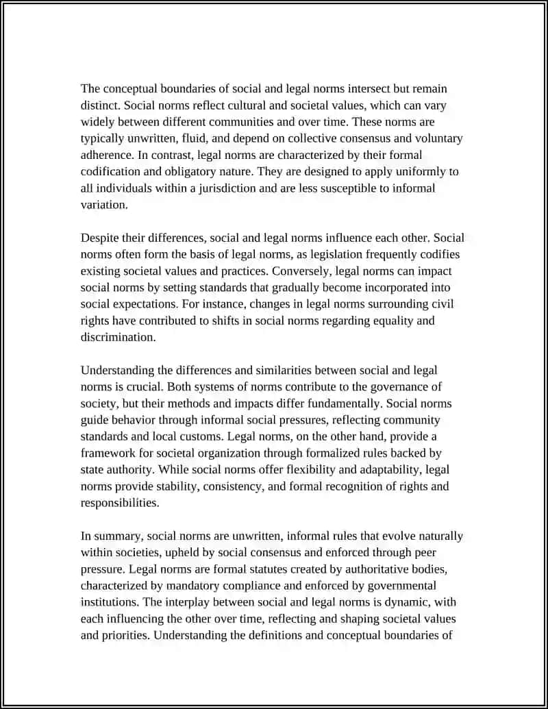 The Common and Distinctive Characteristics of Social and Legal Norms 4