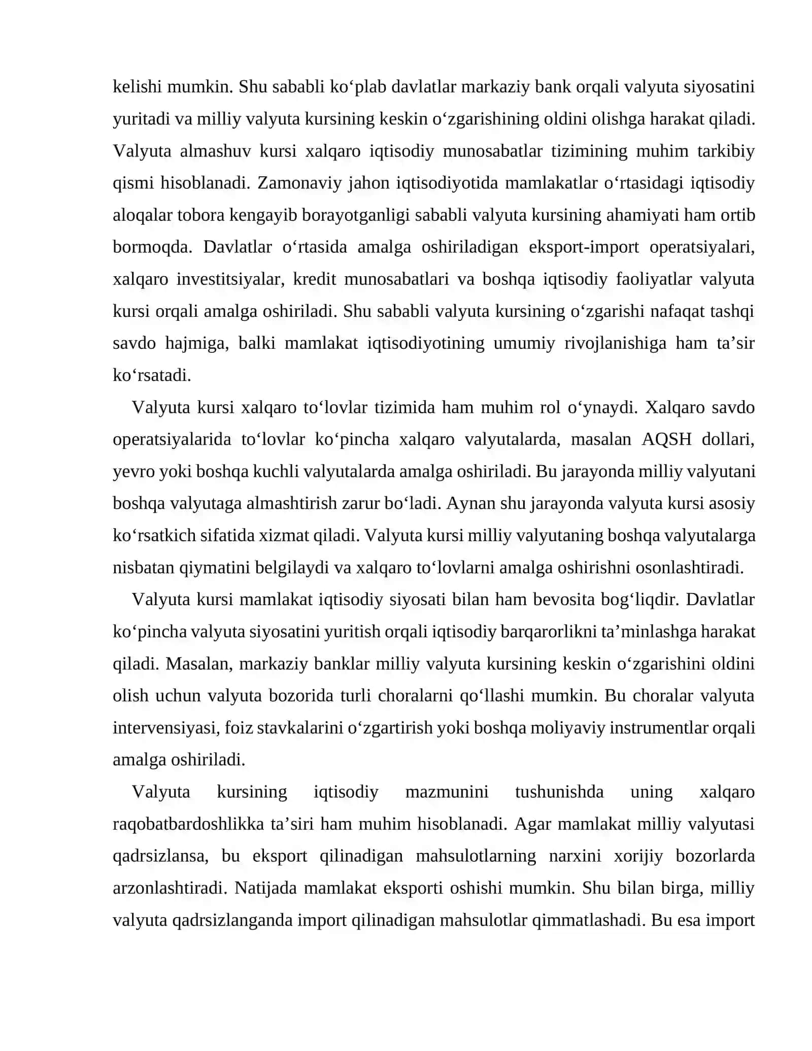 Valyuta almashuv kursining tashqi savdo rivojiga ta’siri 4