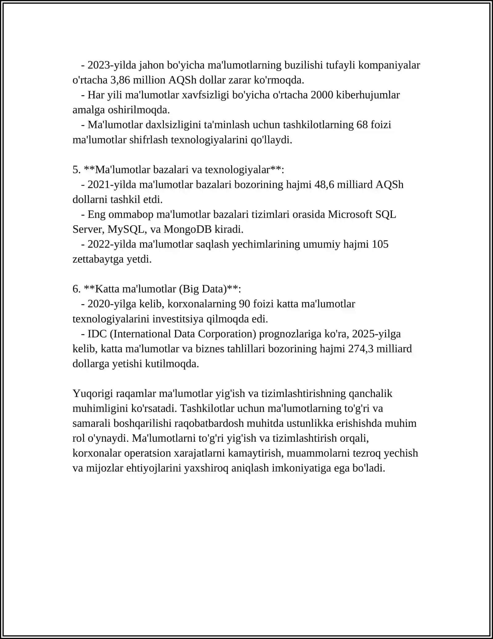 EGMA XALQARO BAHOLASH DASTURIDA "MAʼLUMOTLAR VA NOANIQLIK" MAZMUN SOHASIGA OID TOPSHIRIQLAR 4