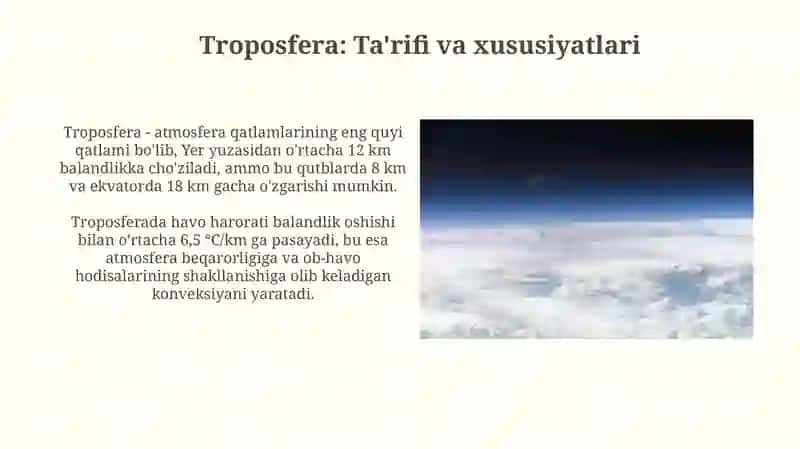 Atmosfera qavatlarining tuzilishi va xususiyatlari 4