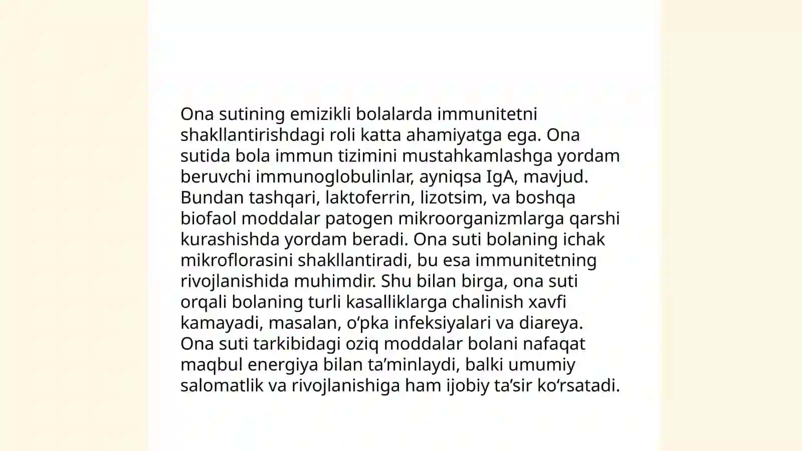 Ona suti tarkibi va uning ozuqaviy ahamiyati 4