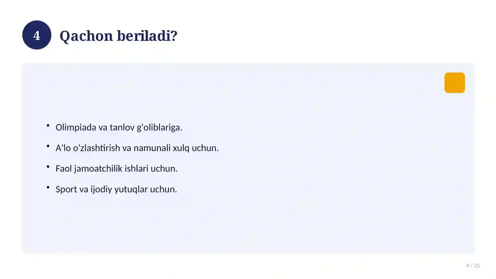Faxriy Yorliq O'quvchilar Uchun 4