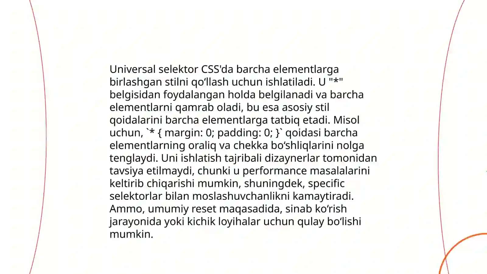 CSS da Universal selektor, Pseudo-klass selektori, Pseudo-element selektori 4