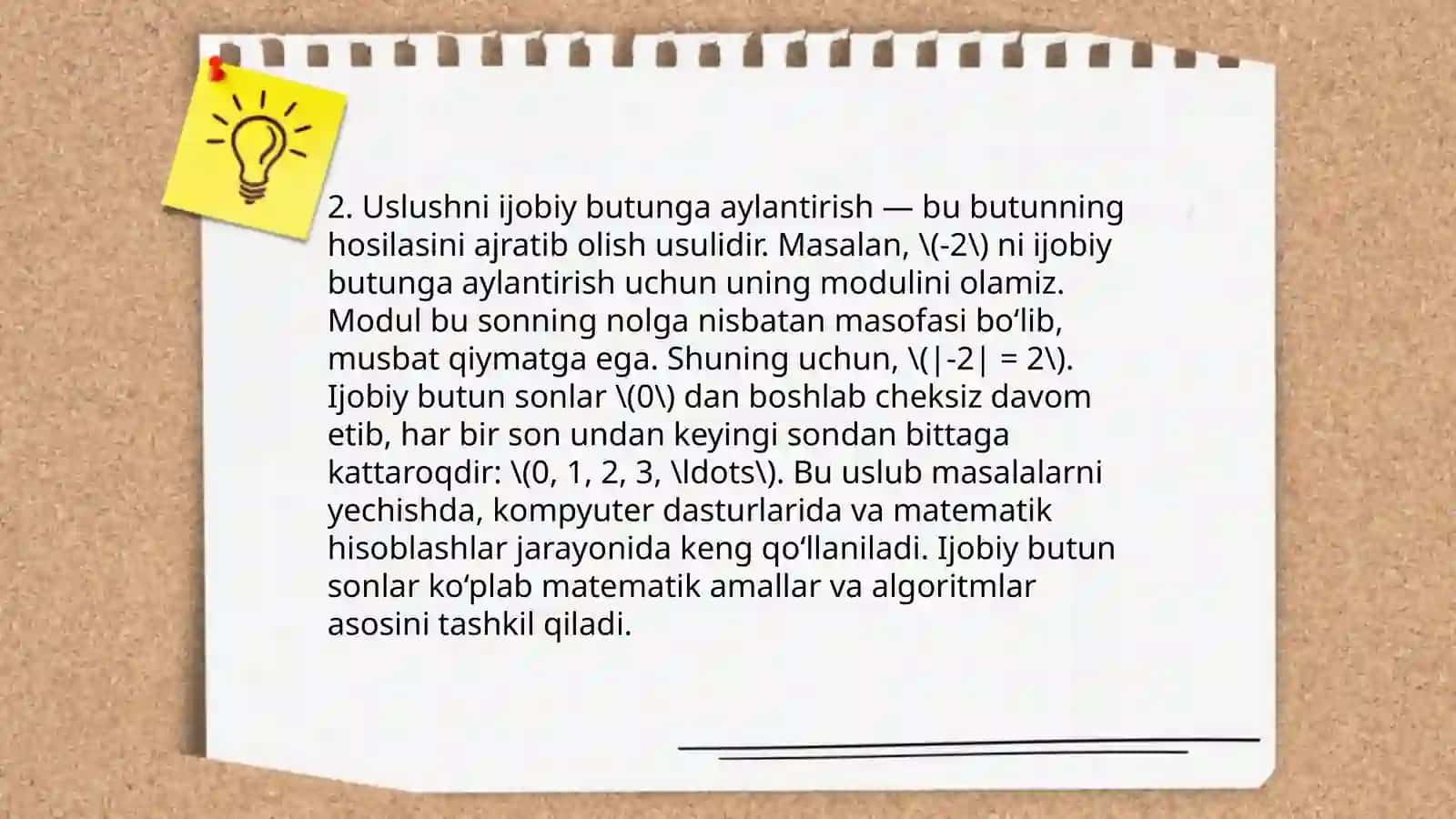 Ulush va Butun Sonlar 4
