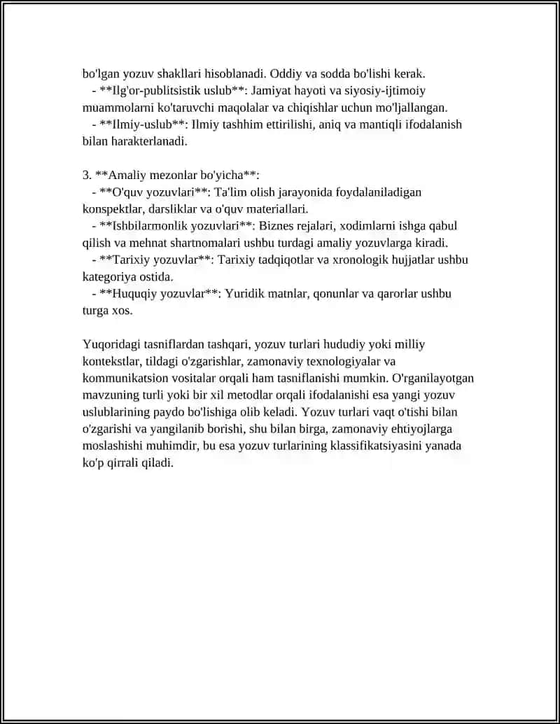 YOZUV TURLARI VA HUJJATLAR USLUBI 4