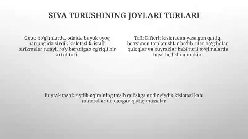 Buyraklarda Urat Toshlarini Hosil BoʻLishi Va Davolash YoʻLlari 4