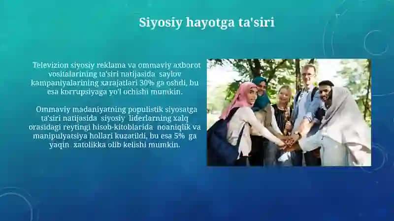 Ommaviy madaniyatning ijobiy oqibatlari 4