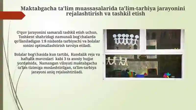 Maktabgacha ta’lim tashkilotlarini nazorat qilish va ta’lim-tarbiya ishlarini tashkillashtirish 4