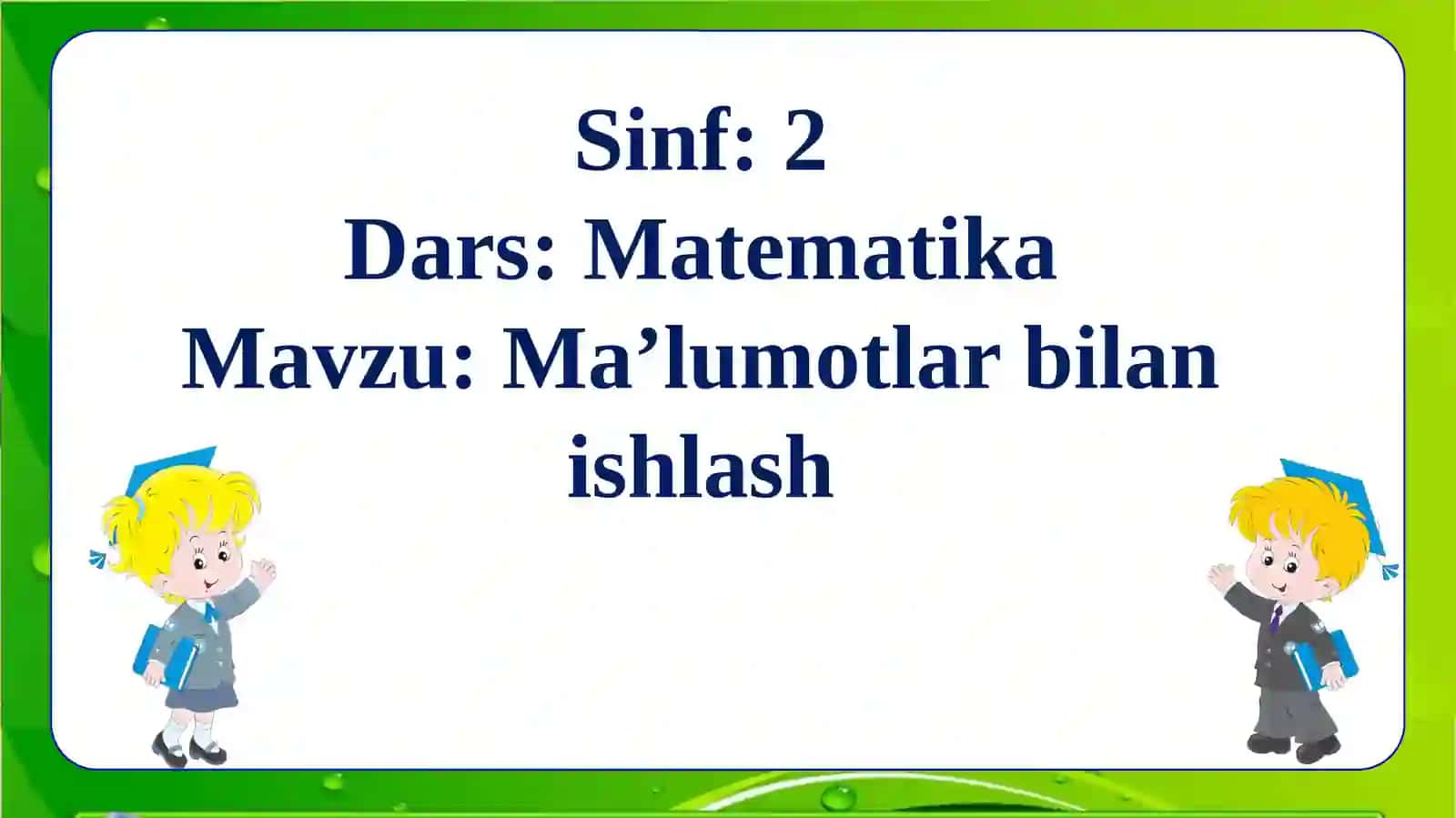 Ma’lumotlar bilan ishlash 4