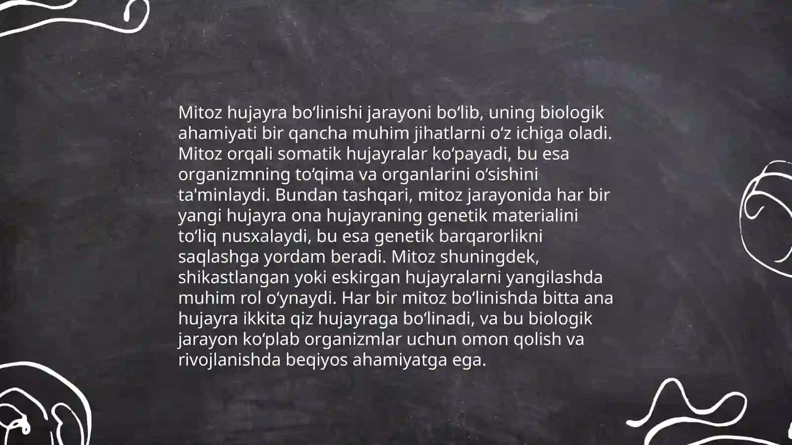 Mitoz boʻlinish jarayoni 4