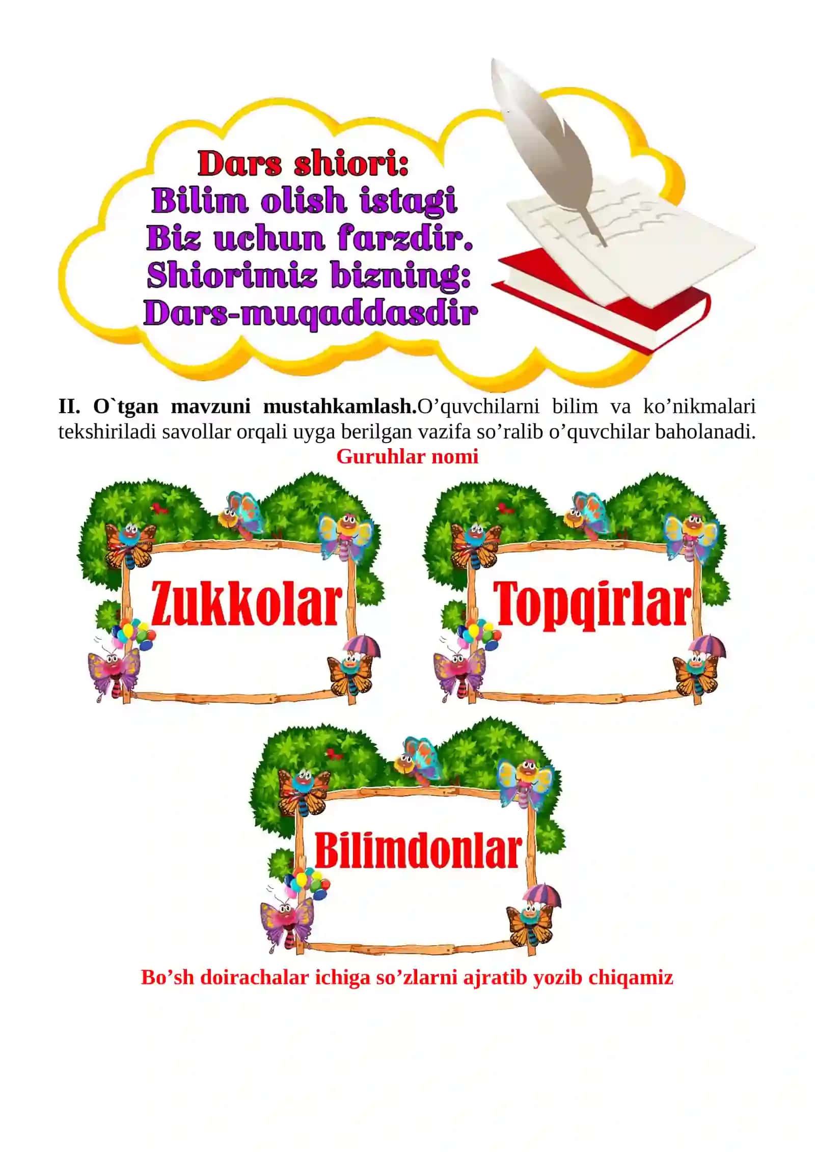 Maqtanchoq bo‘lmang 1-sinf o'qish savodxonligi dars ishlanmasi 4