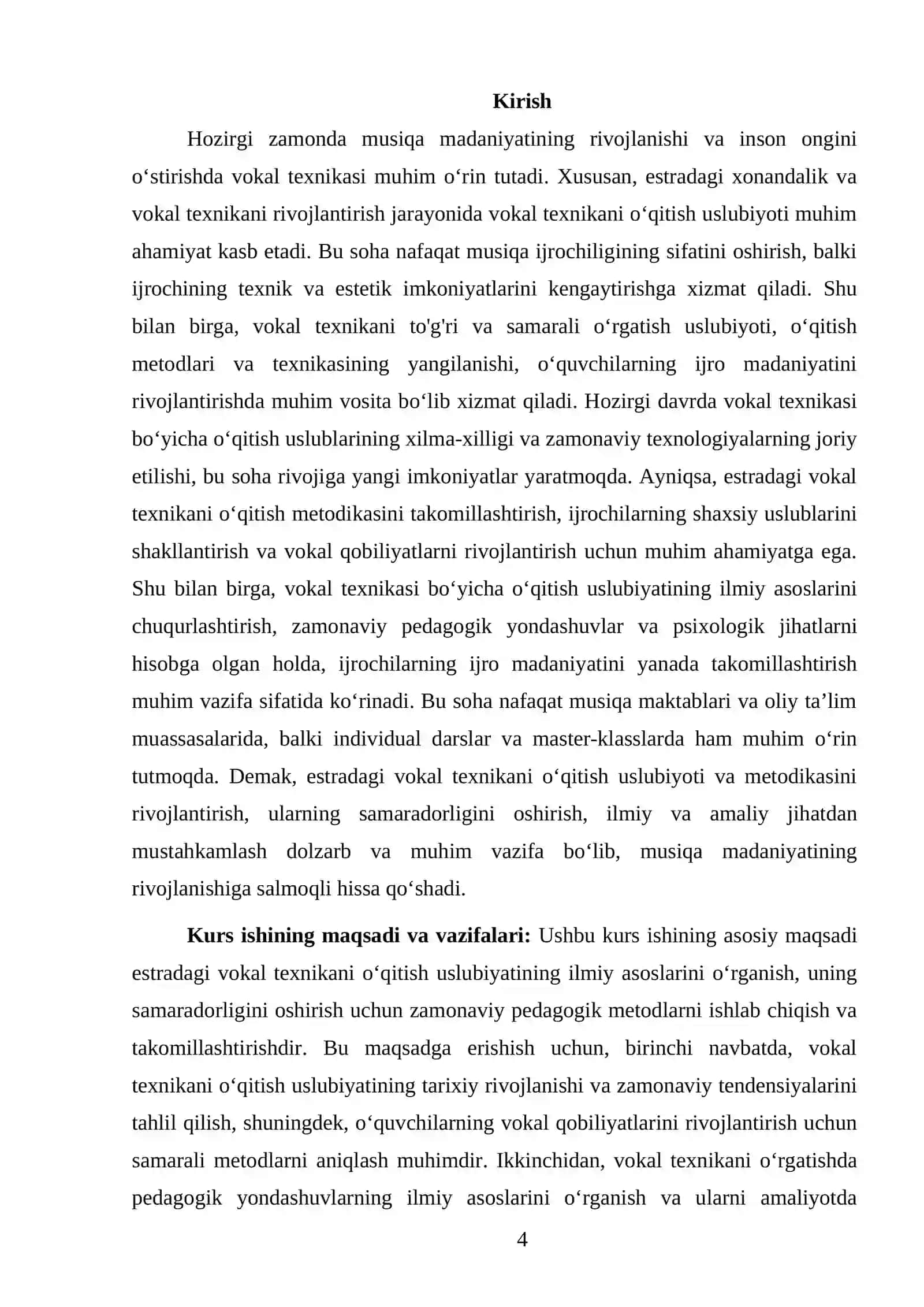 Estrada xonandaligida vokal texnikani o‘qitish uslubiyoti 4