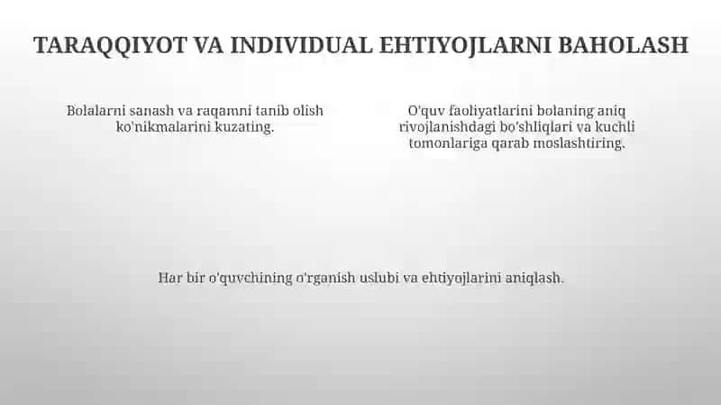 Maktabgacha tayyorlov guruhida sanashga va hisoblash faoliyatiga oʻrgatish vazifalari 4