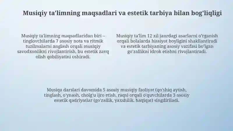 Estetik Tarbiya va Musiqa Viy Ta'lim 4