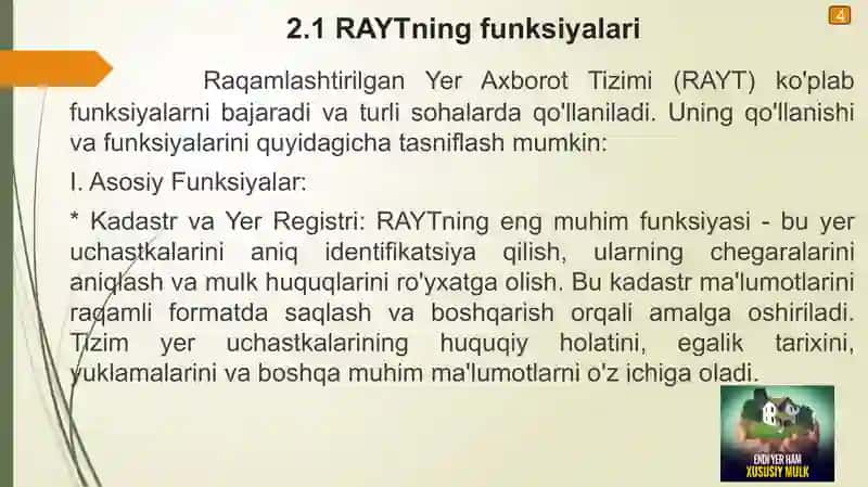 Raqamlashtirilgan yer axborot tizimi 4