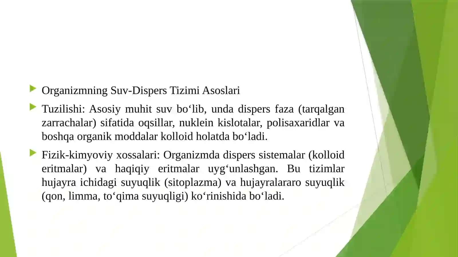 Organizmning suv-dispеrs sistеmasi haqida 4
