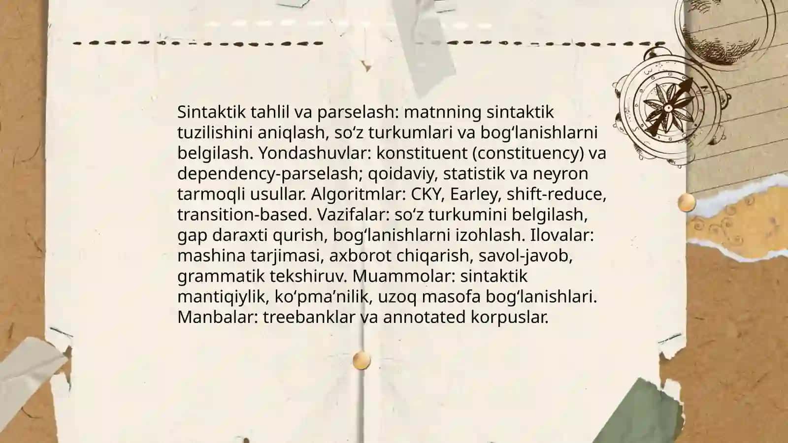 Kompyuter lingvistikasining asosiy yoʻnalishlari 4