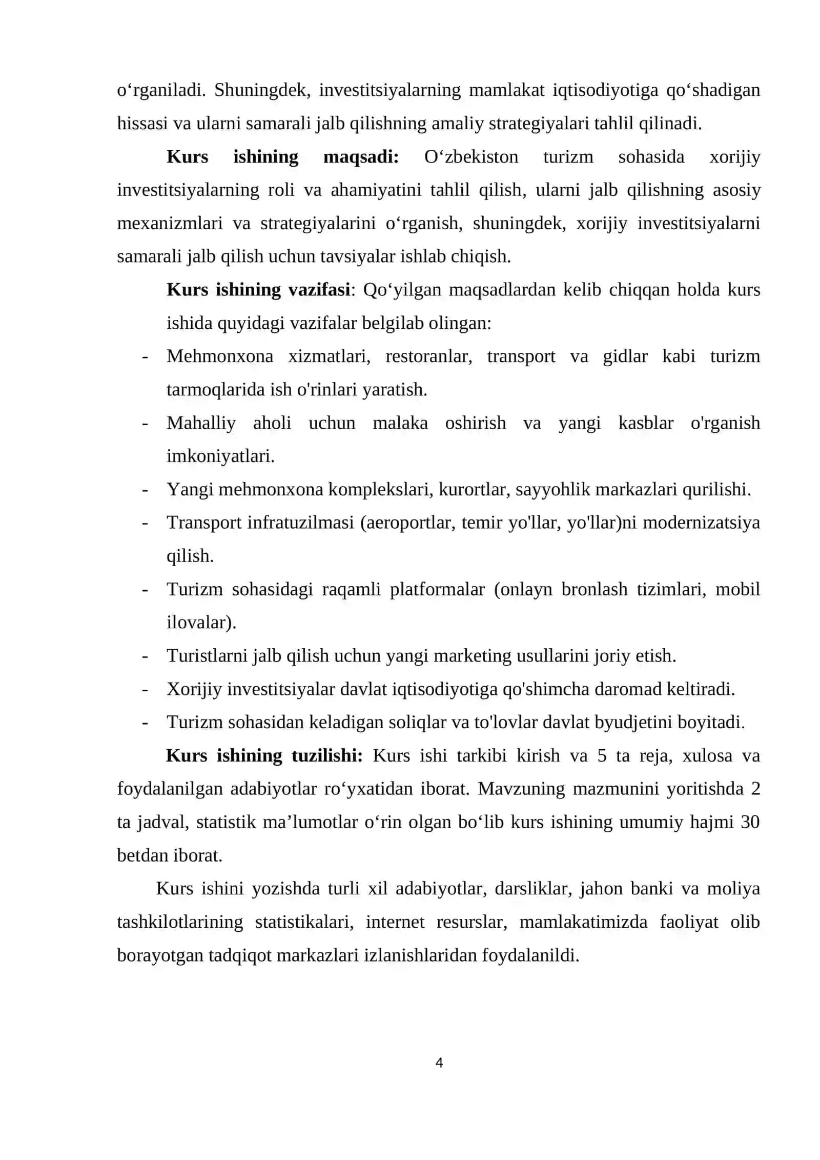Turizmni rivojlantirishda xorijiy investitsiyalarning roli 4