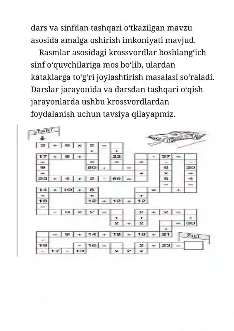 Boshlang’ich sinflarda Matematik krossvordlarni yaratish va yechish metodikasi 4