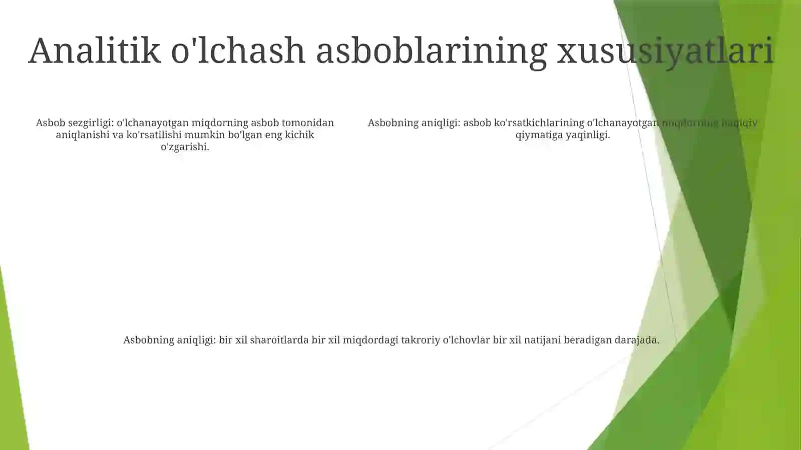 Analitik OʻLchash Asboblarining Turlari Tuzilishi Xossalari VaQisimlari 4