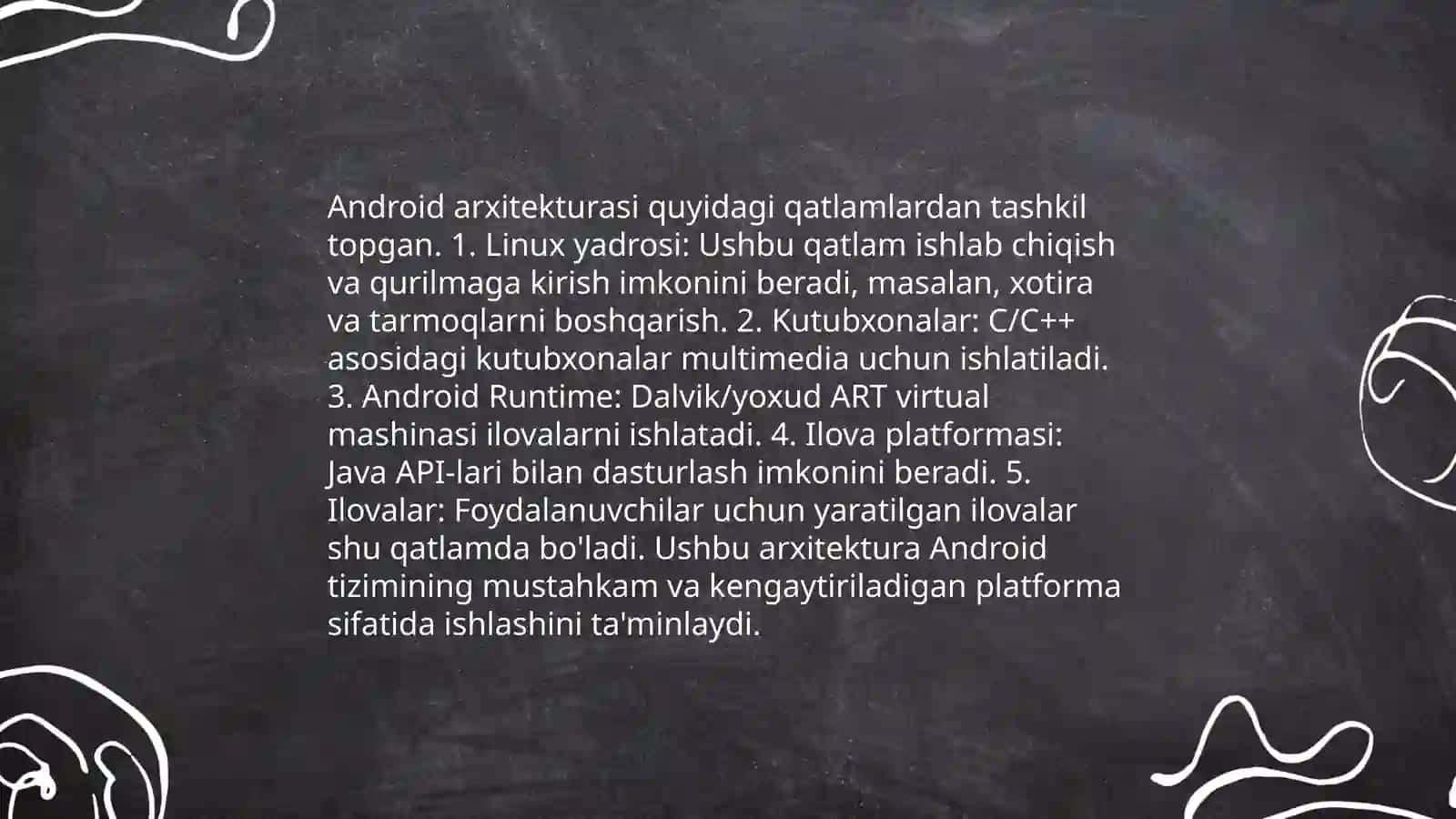 Android operatsion tizimlarini ishlab chiqish va ularning ishlash prinsipi 4