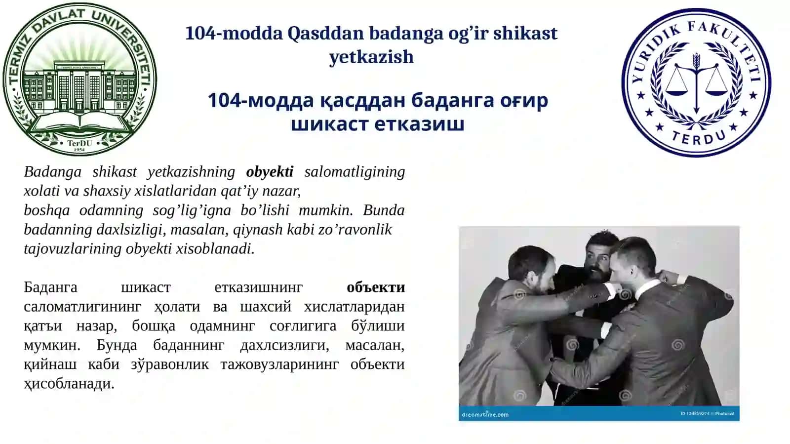 Boltaboyeva Muxlisaning JINOYAT HUQUQI FANIDANTAYYORLAGAN TAQDIMOTI 4