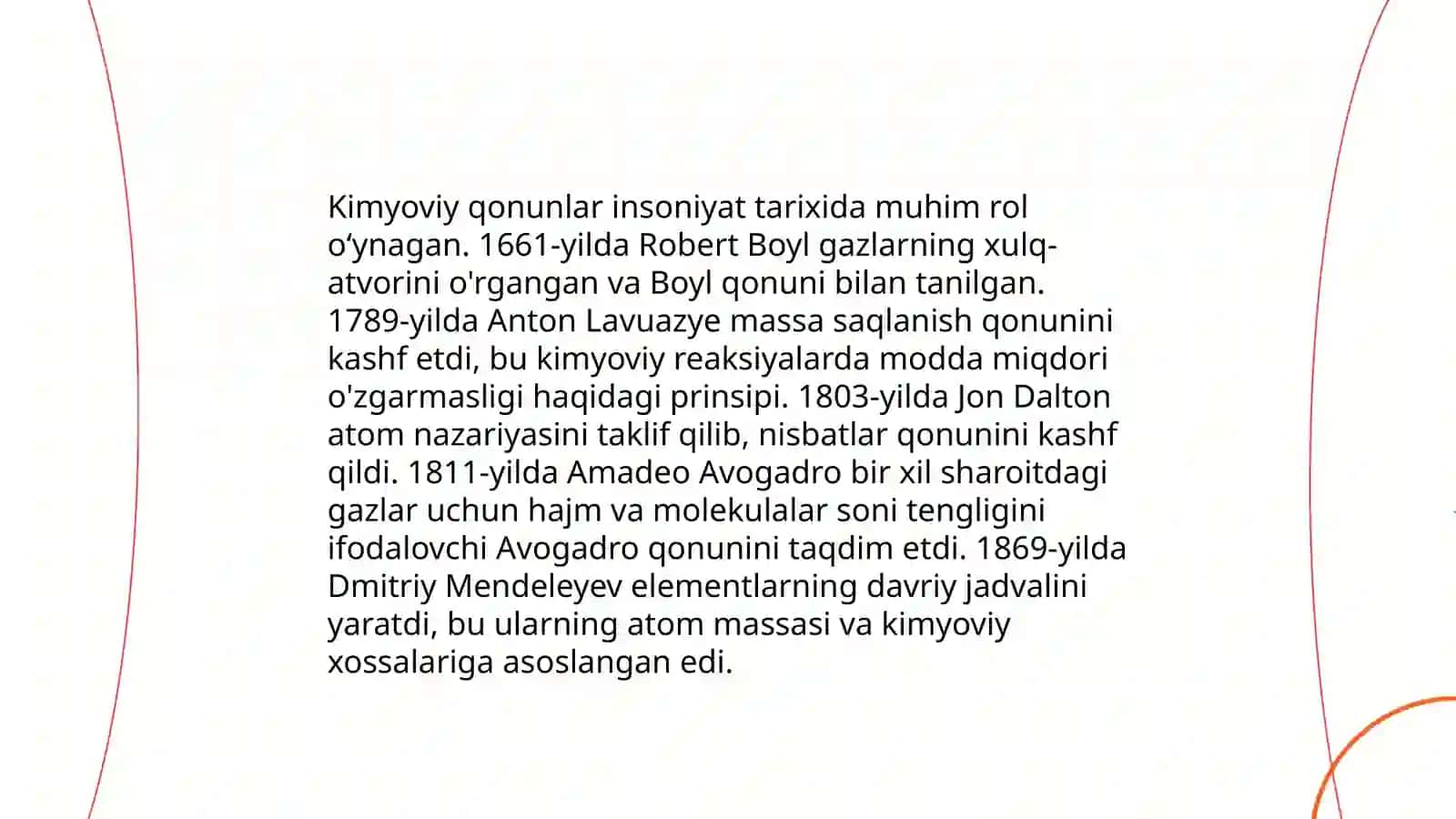 Kimyoning asosiy qonunlarini kashf qilinish tarixi 4