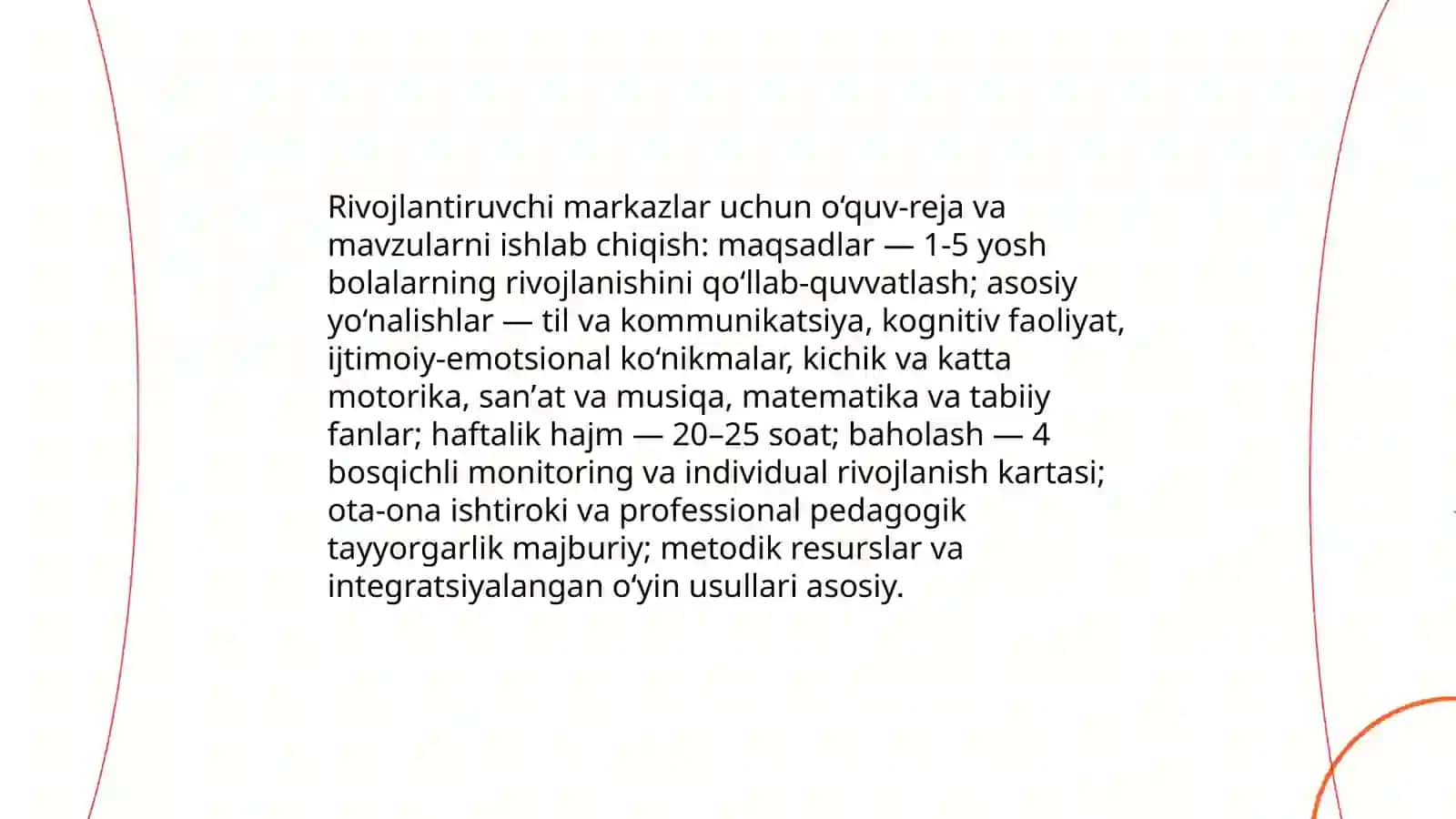 “Ilk qadam” davlat o‘quv dasturi asosida rivojlantiruvchi markazlarni tashkil etish 4