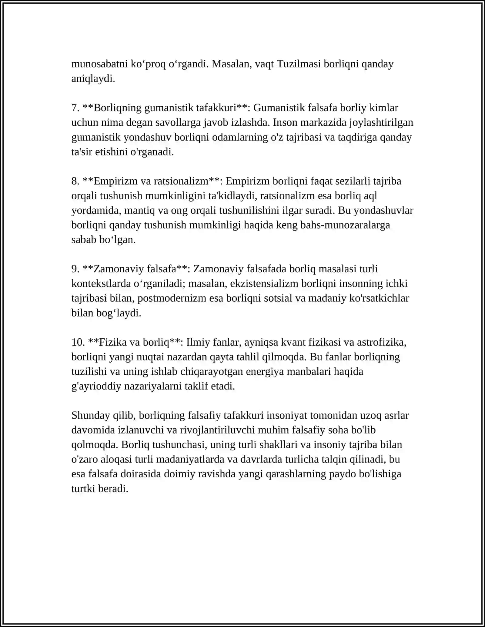 BORLIQ(ONTOLOGIYA)RIVOJLANISH FALSAFASI 4