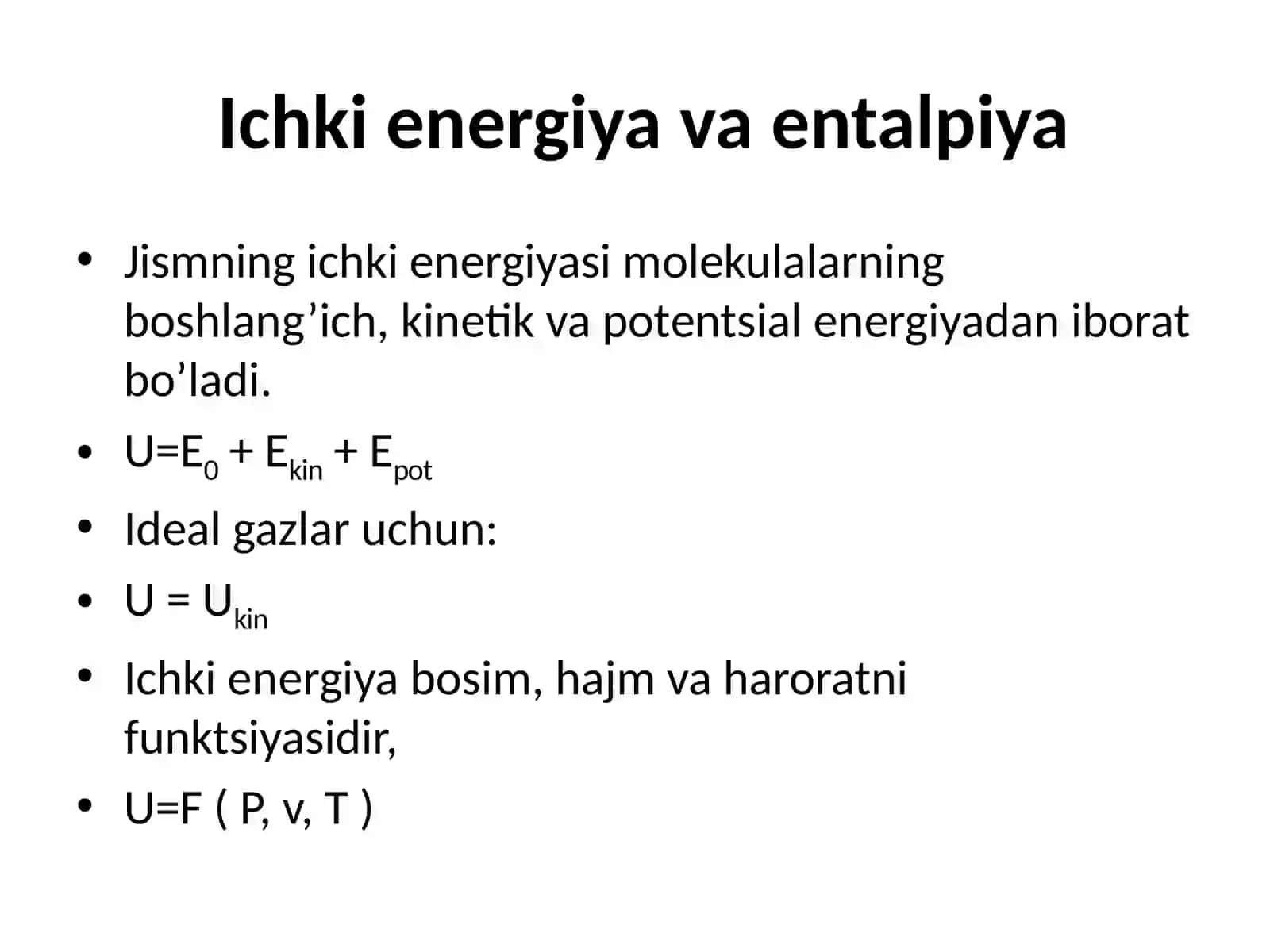 Termodinamikaning 1-qonuni 4