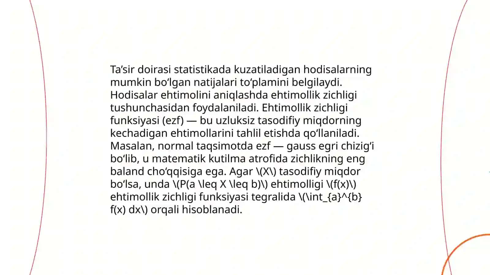 Uzluksiz tasodifiy miqdorlar 4