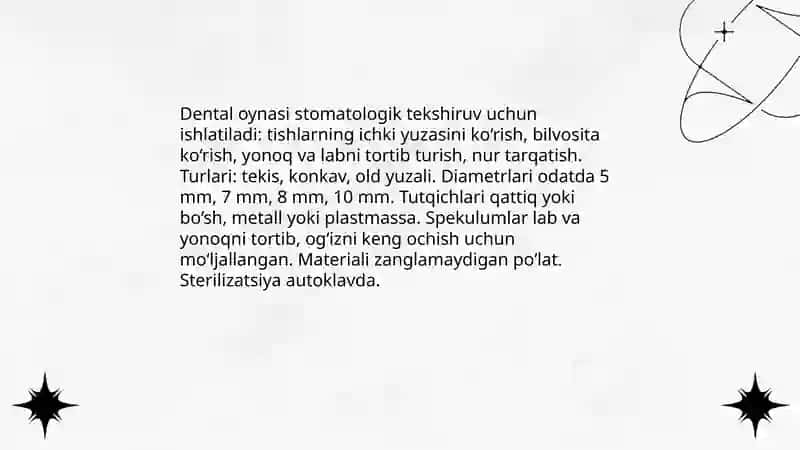Stomatologik asboblar tasnifi 4