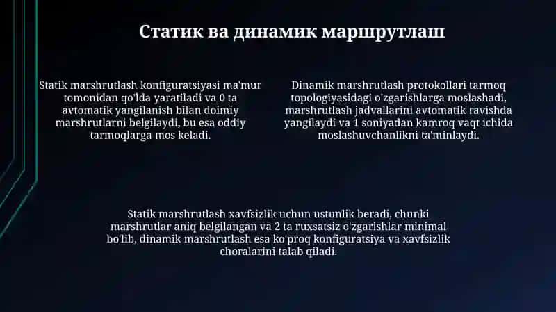 Маршрутлаш асослари ва протоколлари 4