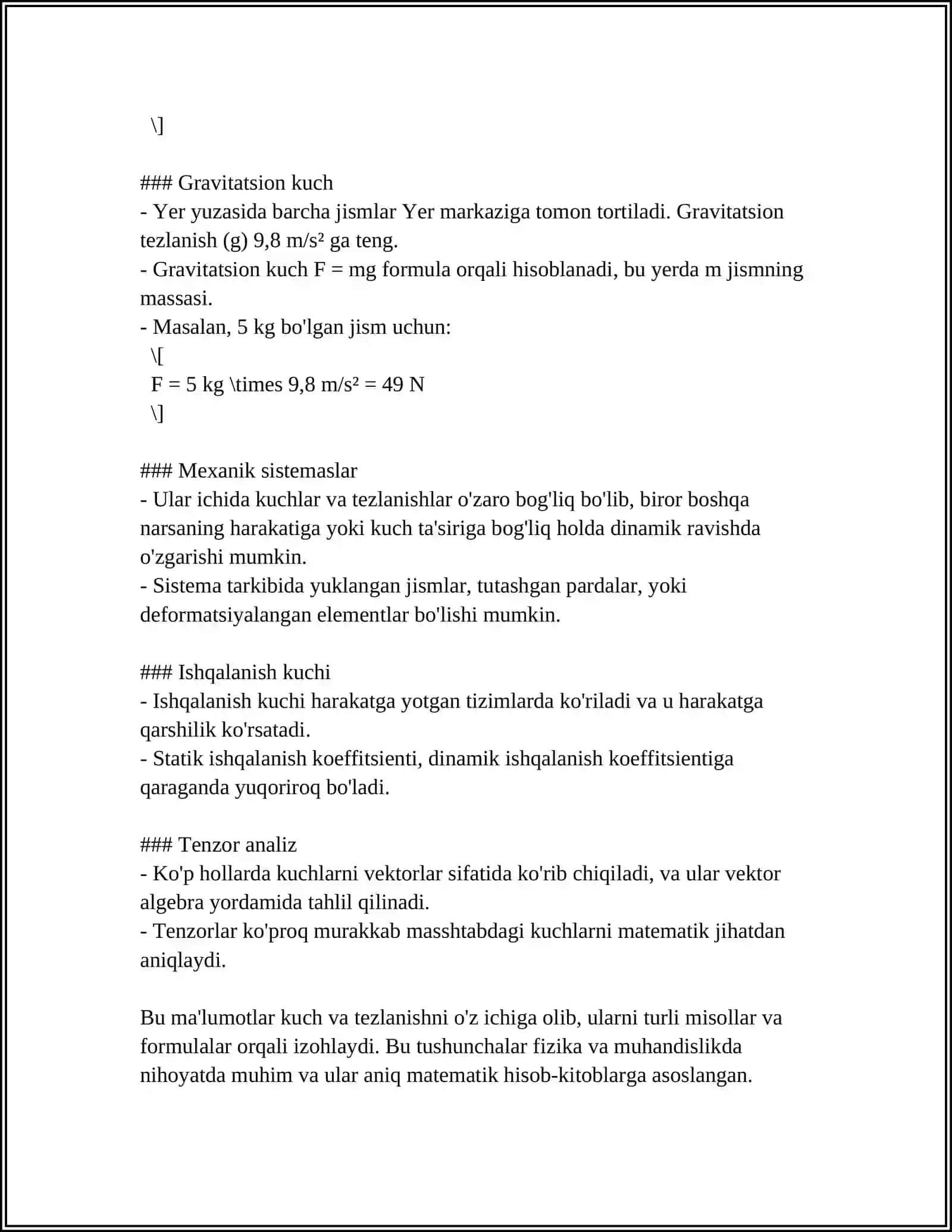 NYUTONNING IKKINCHI QONUNI 4