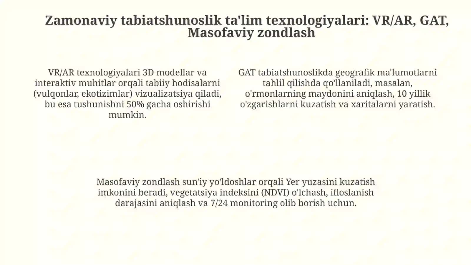 Tabiatni o‘qitish texnologiyasining turlari va ularningdidaktiktmaqsadlari 4
