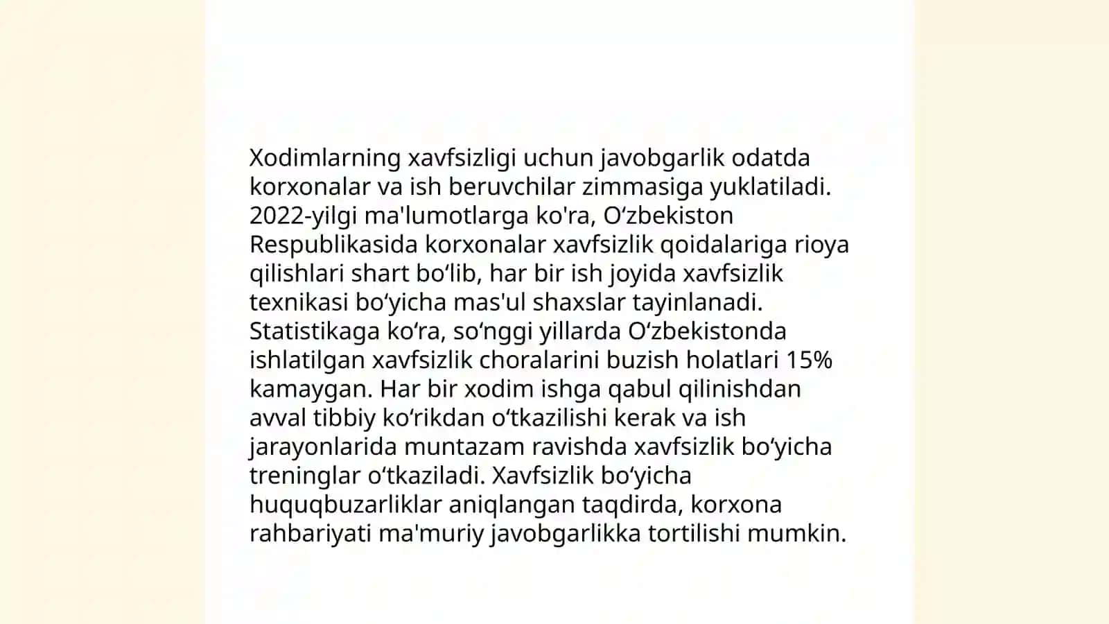 Xodim va ish beruvchining mehnat muhofazasiga oid majburiyatlari 4