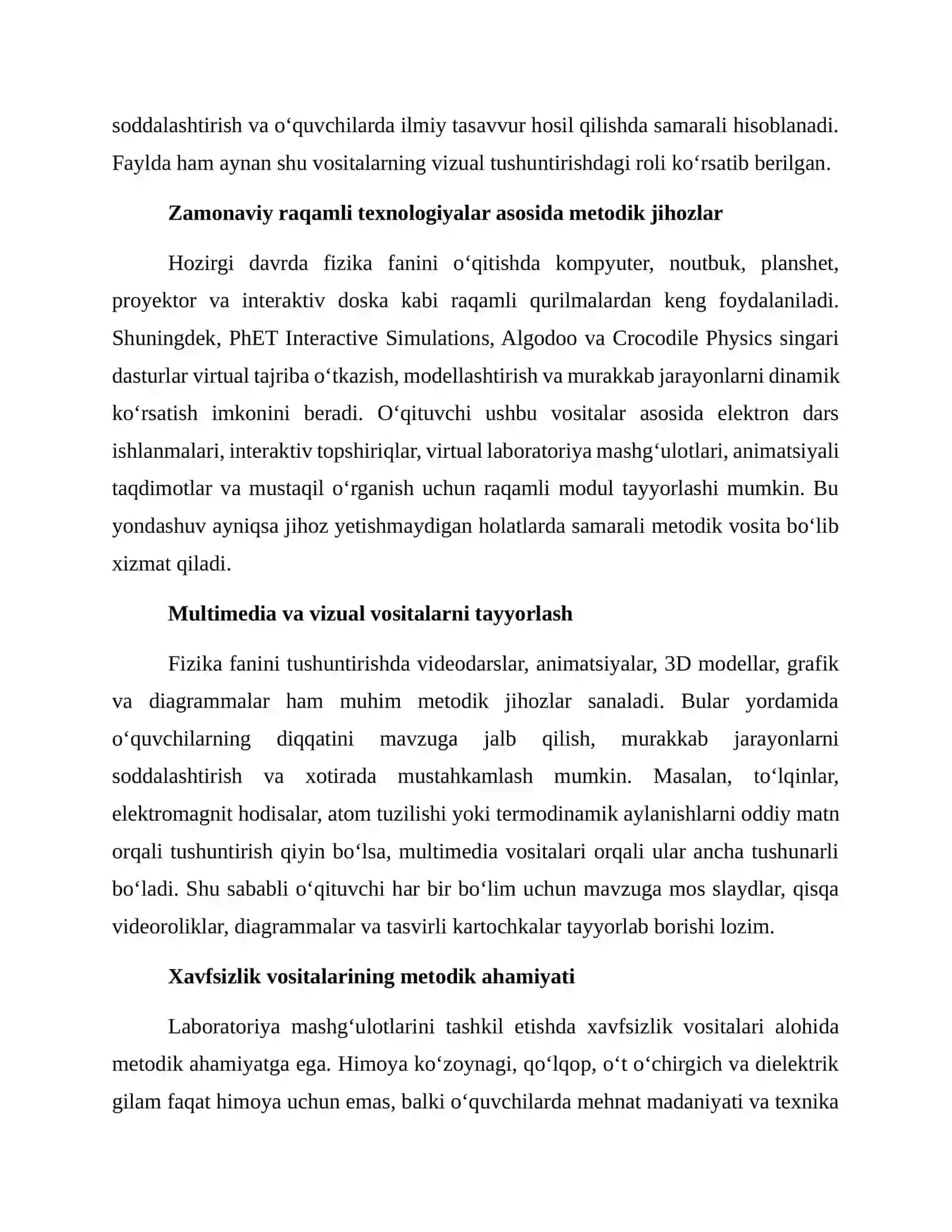 Fizika fanini tushuntirish uchun metodik jihozlar tayyorlash 4