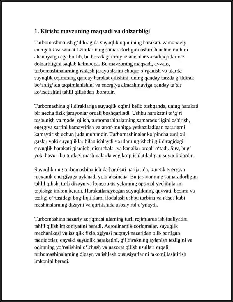 TURBOMASHINA ISH GʻILDIRAGIDA SUYUQLIK OQIMINING HARAKATI. TURBOMASHINALARING NAZARIY ZORIQMASI 4