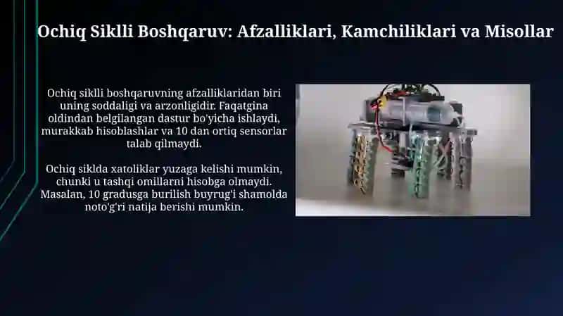 Robotlarda qo‘llaniladigan boshqaruv usullari: ochiq va yopiq zanjir 4