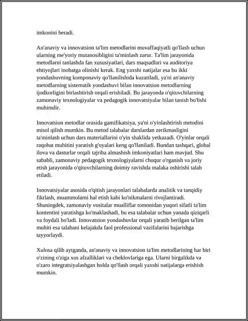 TA'LIM METODLARI VA VOSITALARI 4