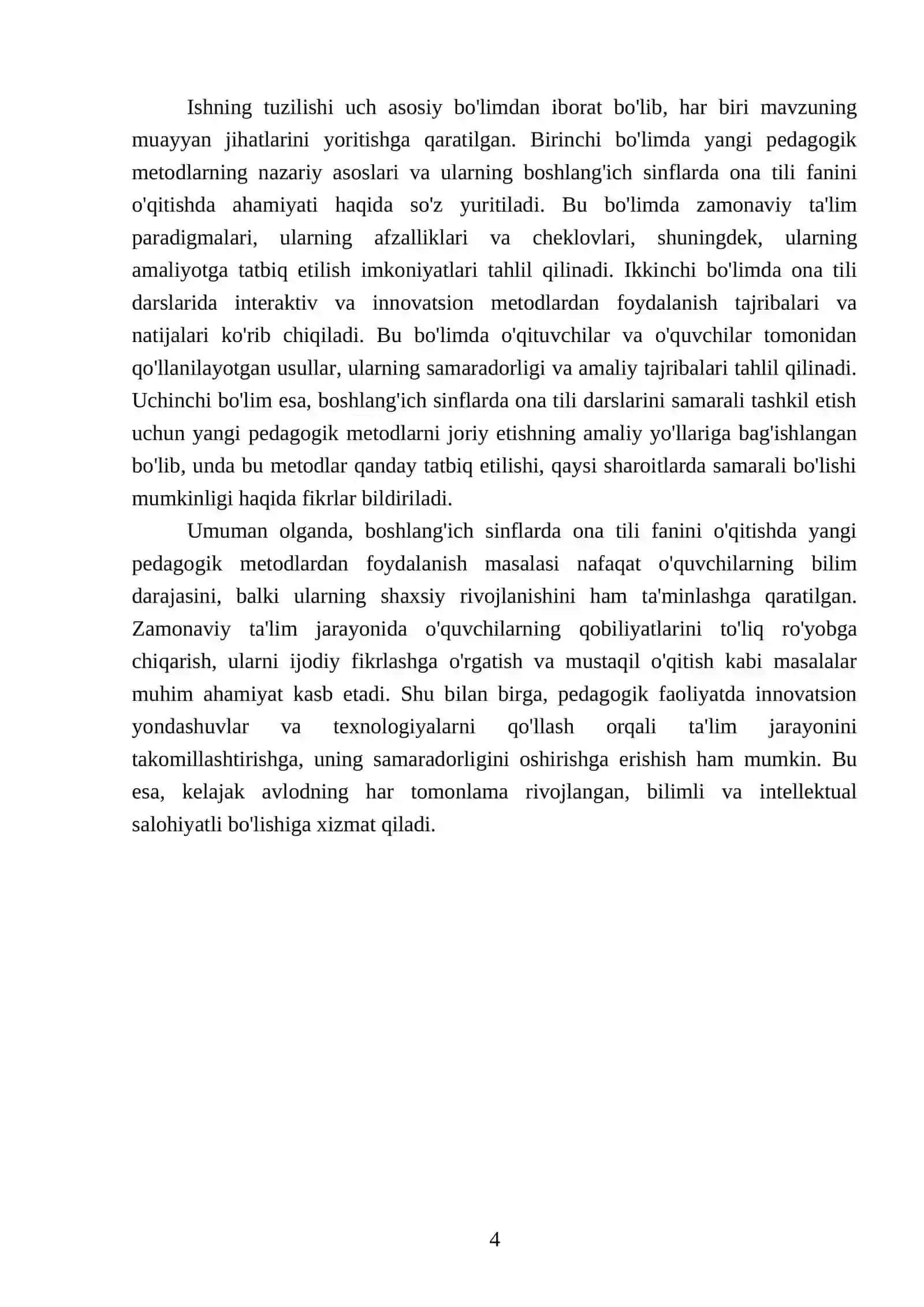 Boshlangʻich sinflarda ona tili kitobini organishda yangi pedagogik metodlardan foydalanish 4
