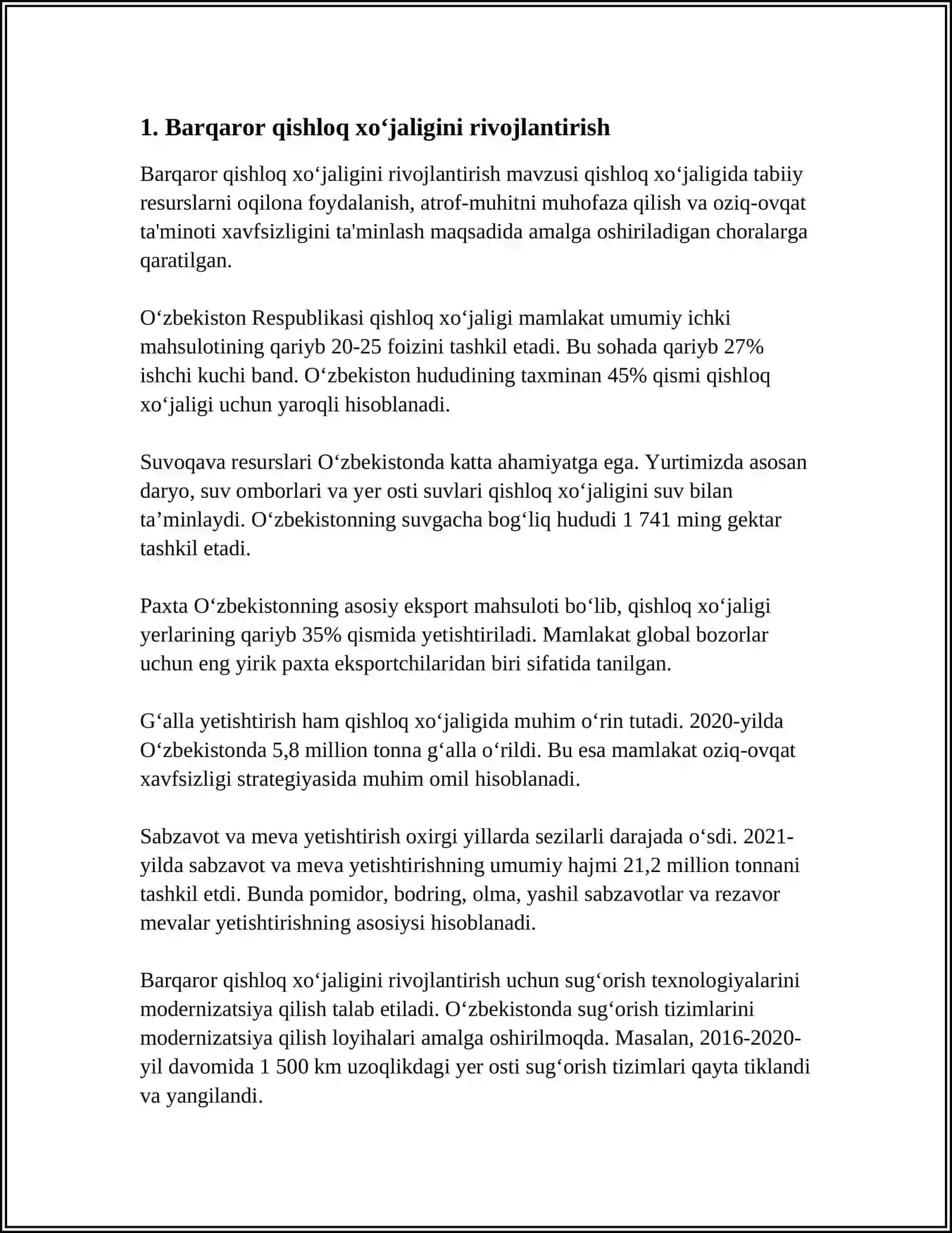 Barqaror qishloq xo‘jaligini rivojlantirish 4