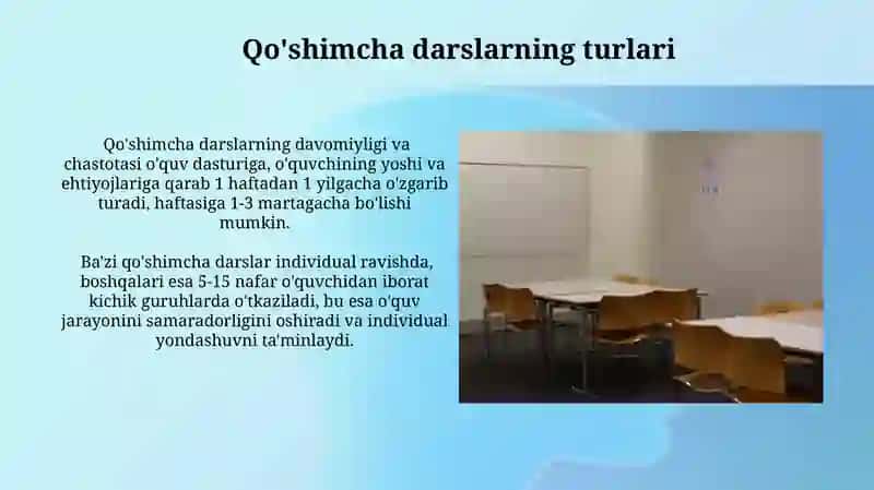 Fakultativ darslarni tashkil etish 4