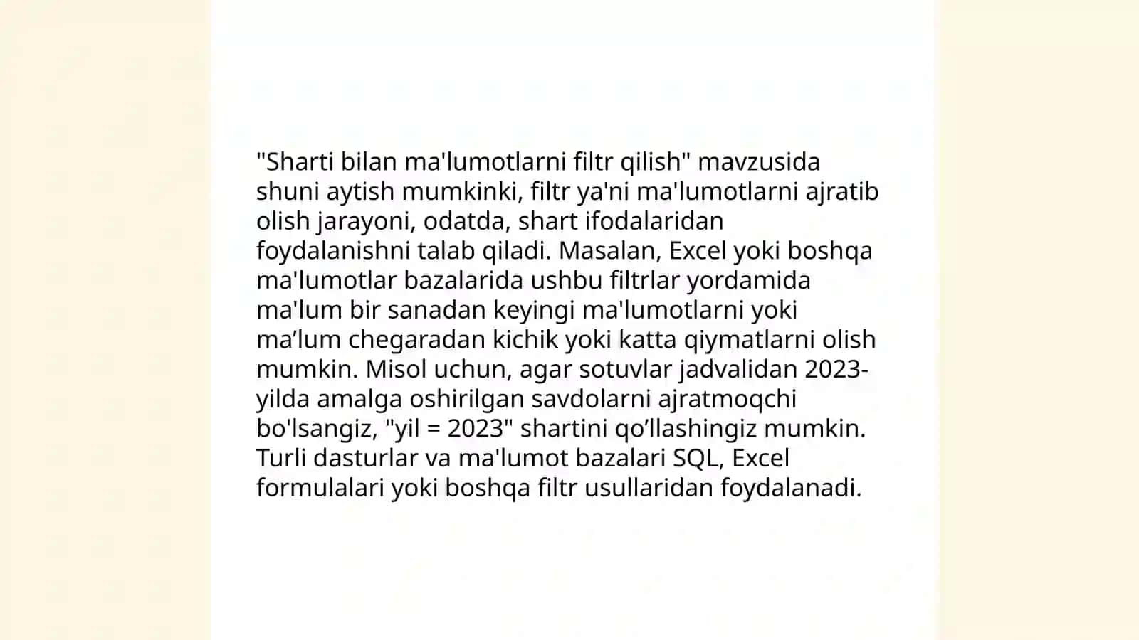 SELECT operatoridan foydalanish 4