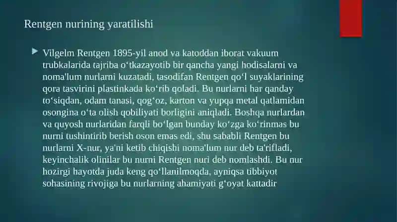 Zamonaviy raqamlar rentgen qurulmalari va ularning tibbiyotdagi o'rni 4