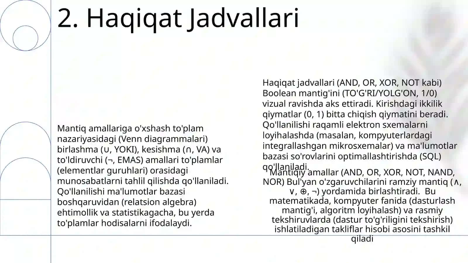 Mantiqiy amallar 4