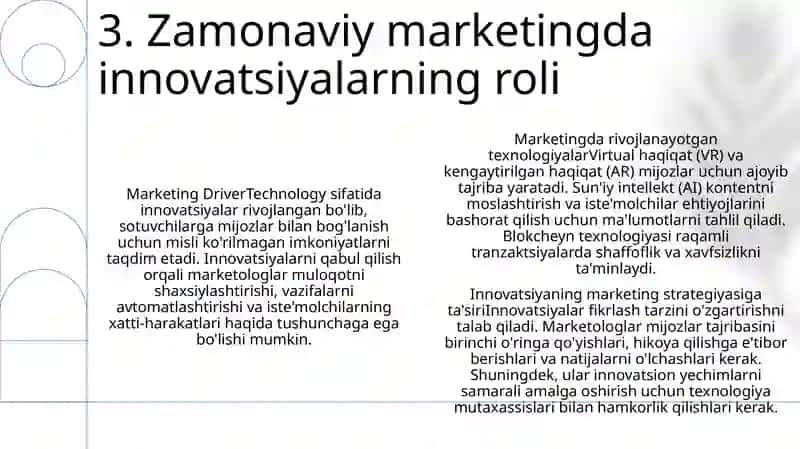Zamonaviy Innovatsion Texnologiyalar Va Innovatsiyalar Marketingi 4